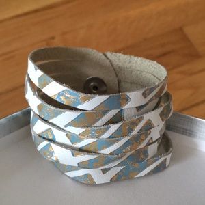 Flourish Leather sliced cuff bracelet